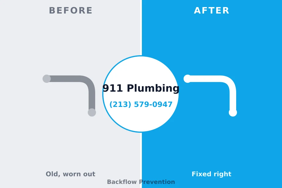 Before and after: plumbing repair Cutchogue, NY